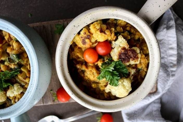 Golden Roasted Cauliflower Dahl (vegan)