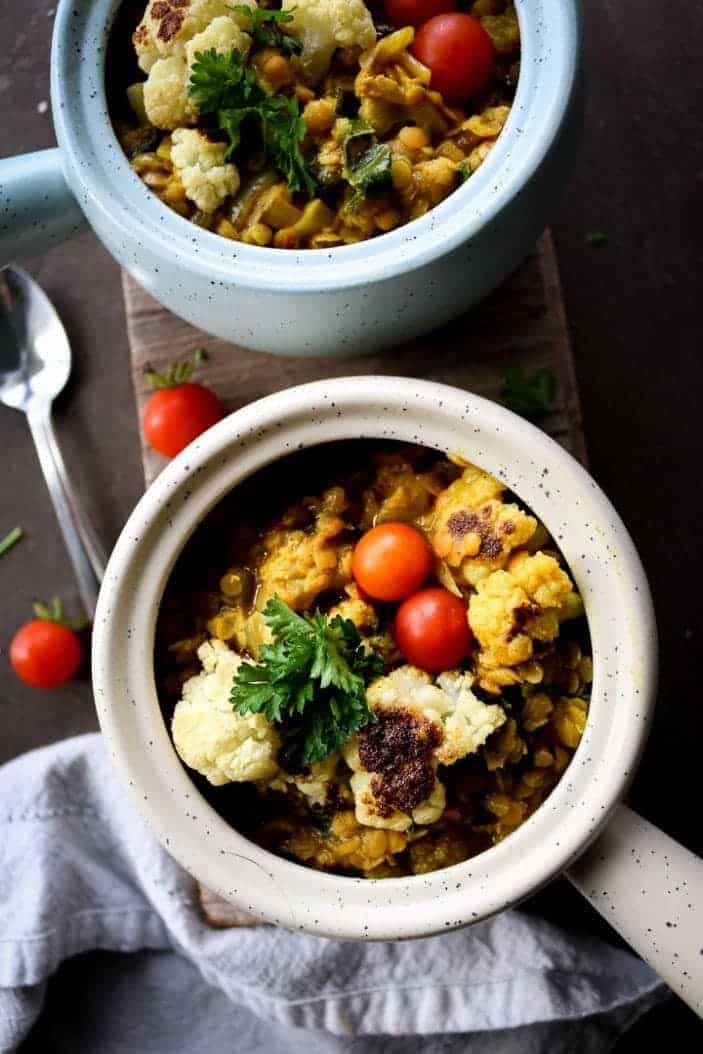 Golden Roasted Cauliflower Dahl