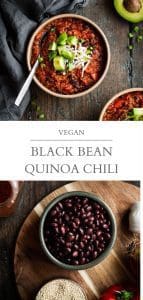 easy black bean quinoa chili pin