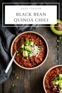 black bean quinoa chili pin