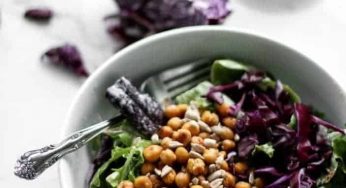 Everyday Salad with Tahini Dressing & Chickpea Croutons