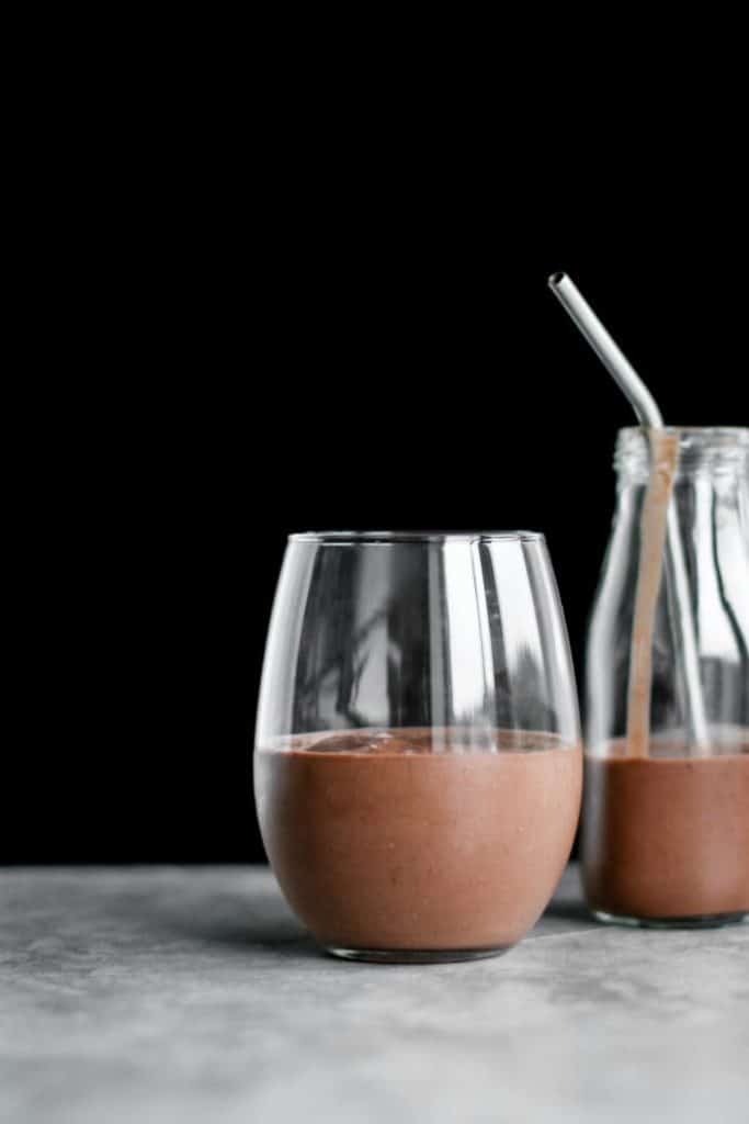 4-Ingredient Chocolate Nice Cream Smoothie seen from the side