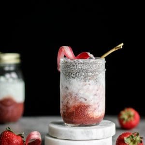 Strawberry Rhubarb & Yogurt Chia Parfait