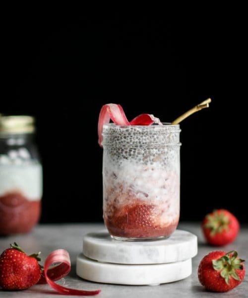 Strawberry Rhubarb & Yogurt Chia Parfait