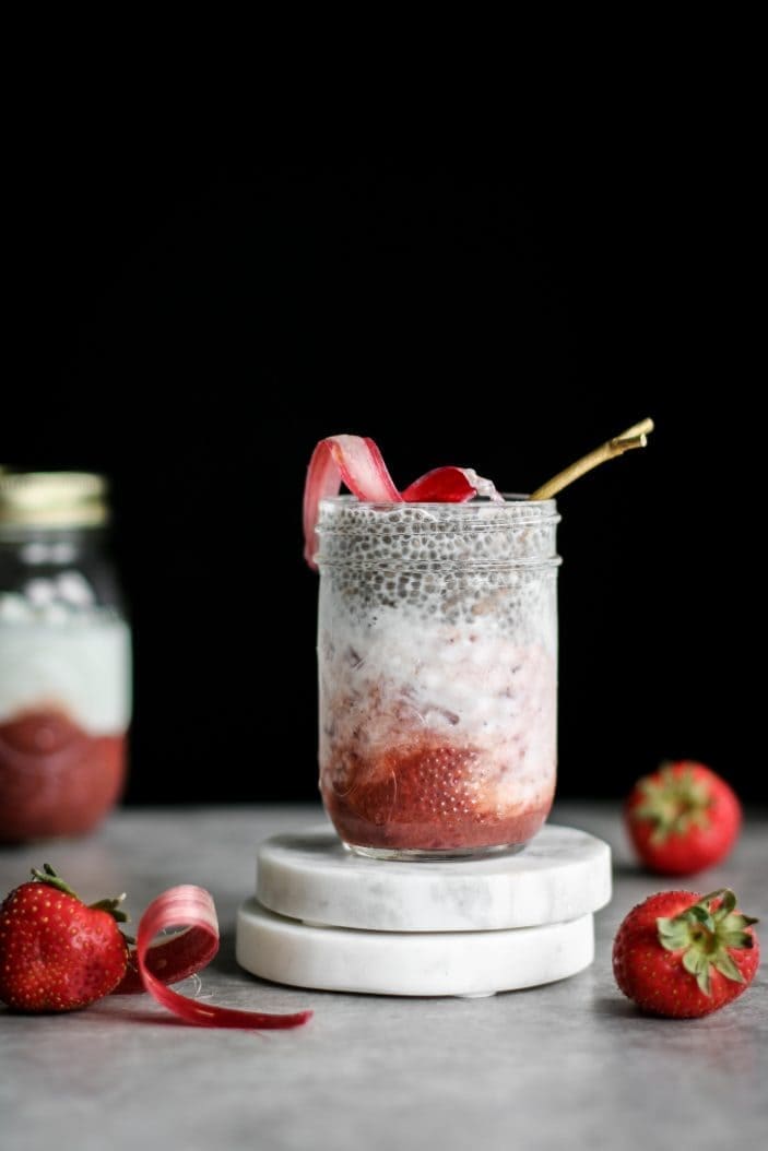 Strawberry Rhubarb & Yogurt Chia Parfait