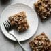 Apple Crumble Bars on a plate from the top