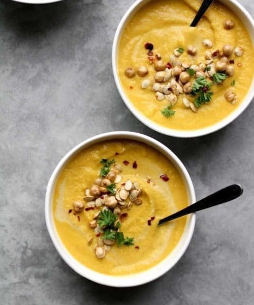 Curried Roasted Carrot & Cauliflower Soup