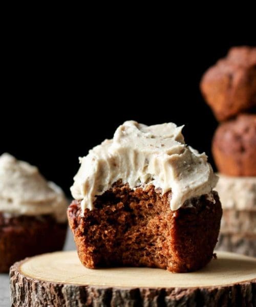 Pumpkin Cupcakes with Chai Cream Cheese Frosting