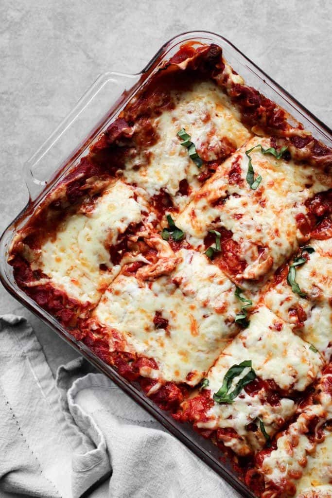 Lightened-Up Vegetarian Lasagna - freezer-friendly recipe