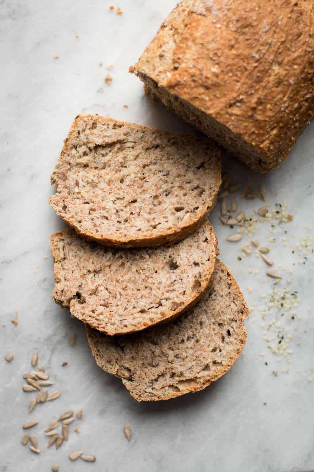 No-Knead Whole Wheat Seeded Bread