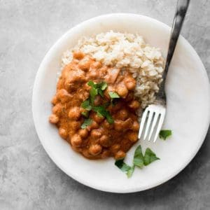 Instant Pot Butter Chickpea in a plate