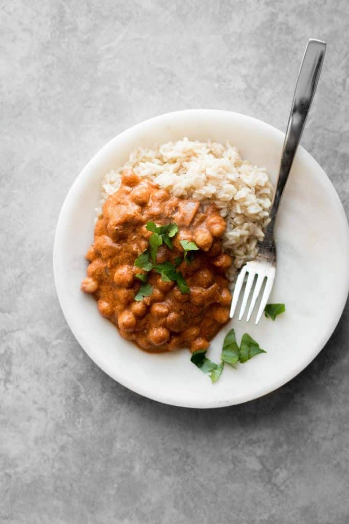 Instant Pot Butter Chickpea in a plate