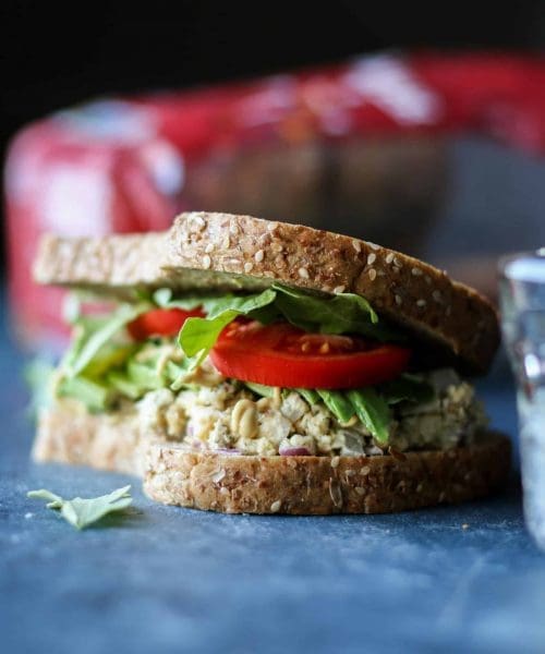veggie sandwich from the side