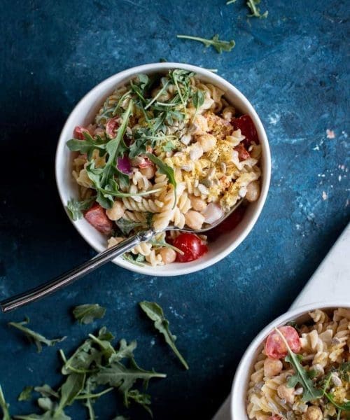 Vegan Chickpea Pasta Salad with Tahini Dressing