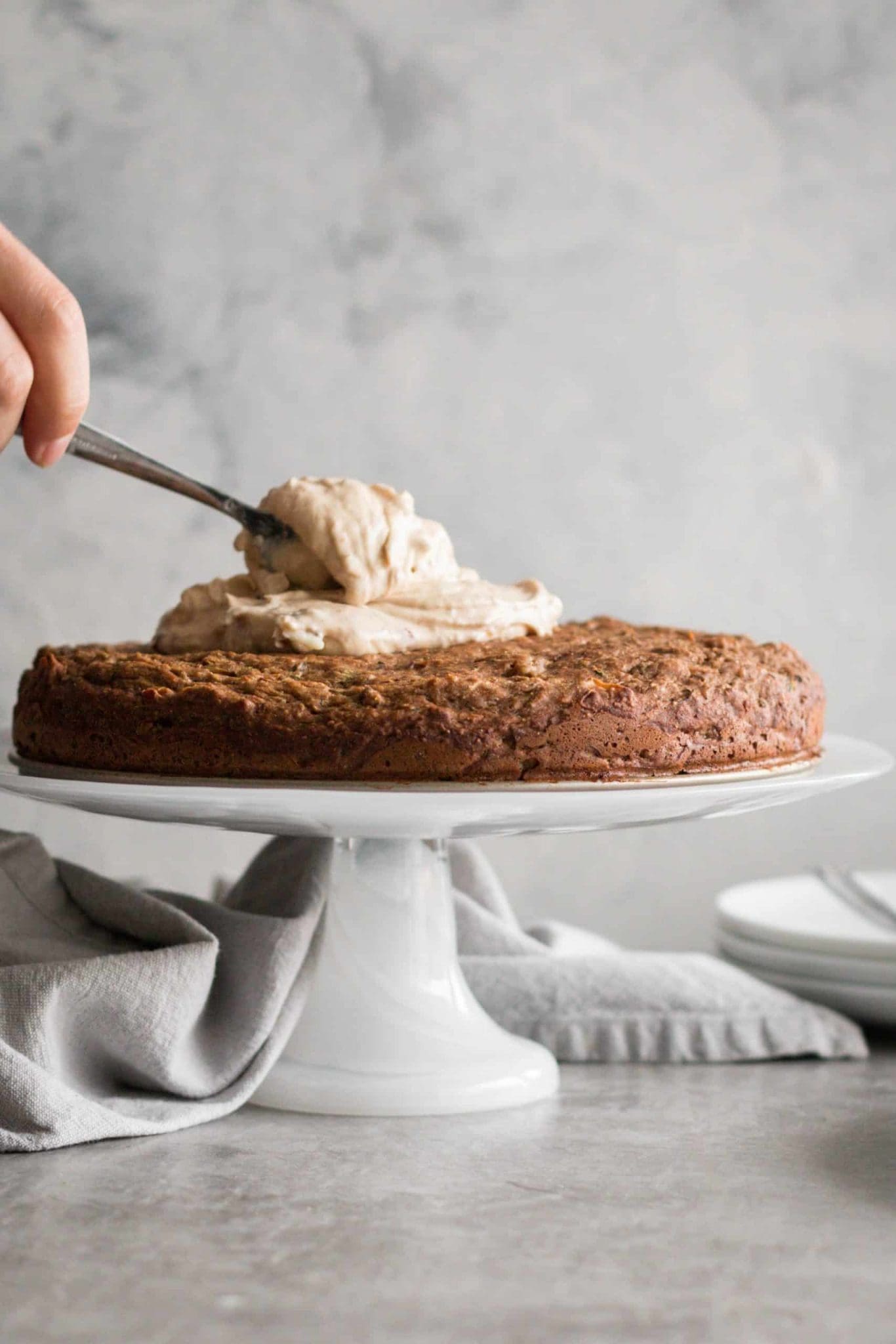 Whole Wheat Apple Zucchini Cake with Cream Cheese Frosting