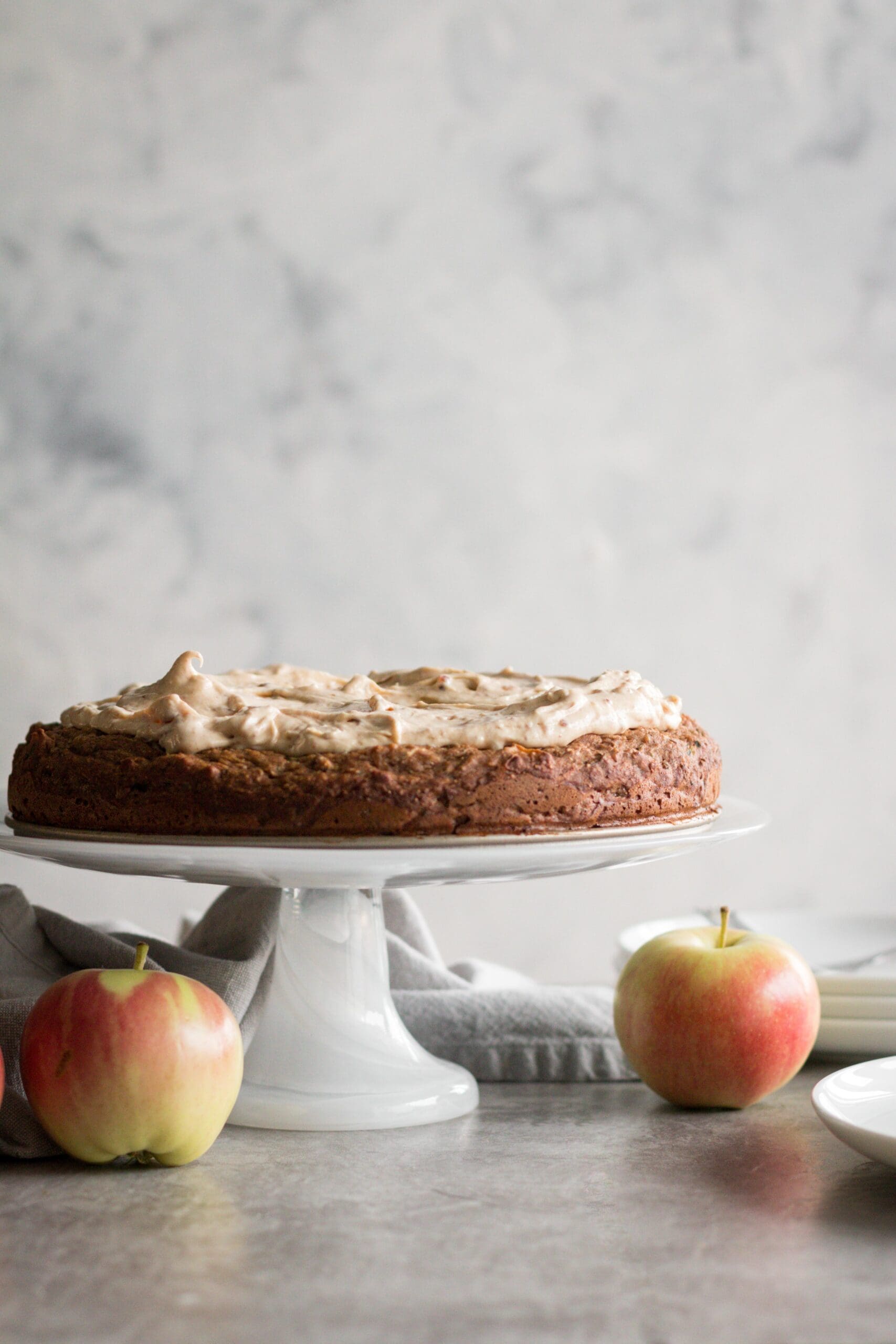 Whole Wheat Apple Zucchini Cake with Cream Cheese Frosting