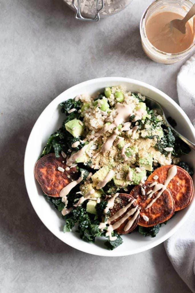 Quinoa bowl from the top