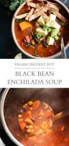 vegan black bean enchilada soup pin