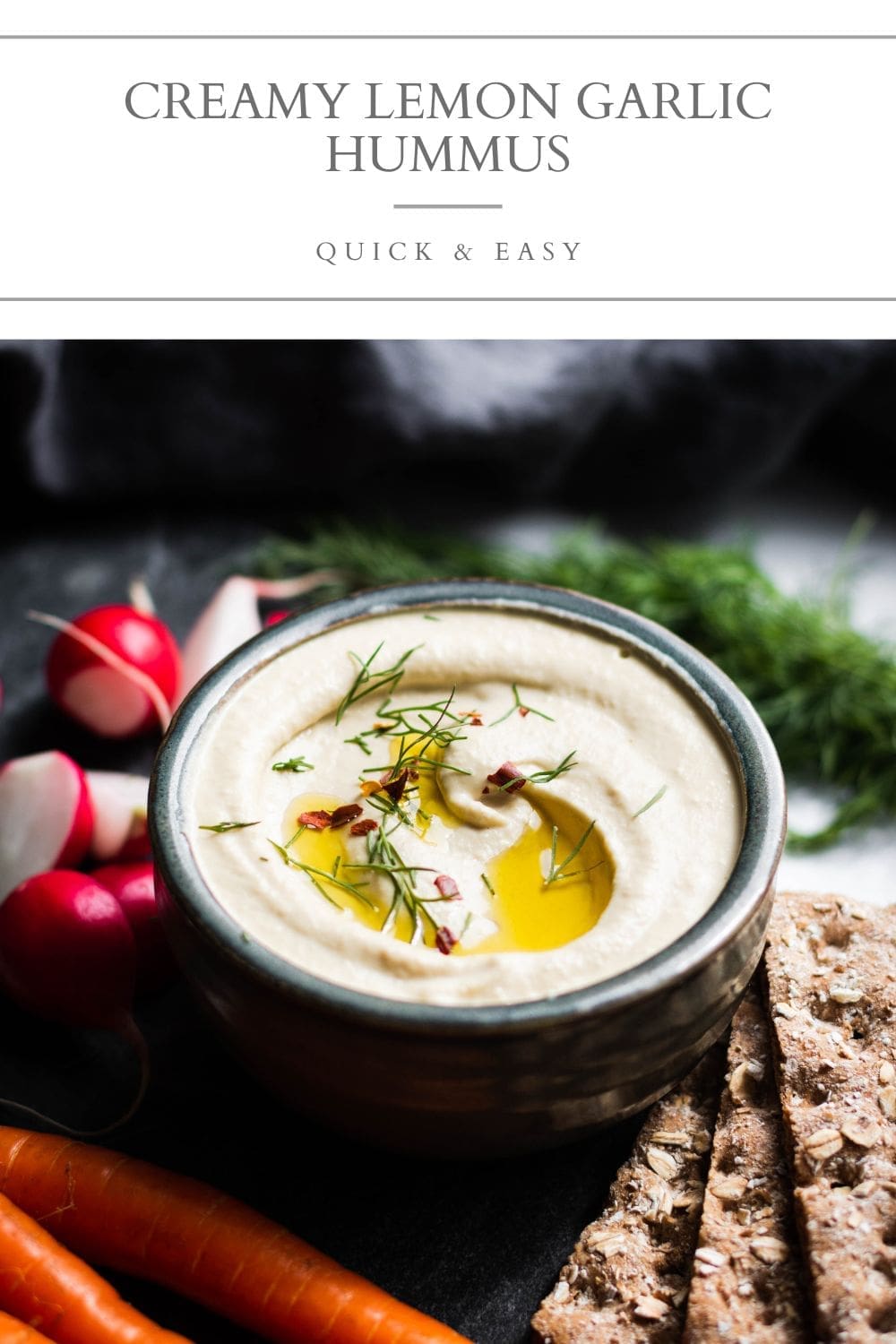 Creamy Lemon Garlic Hummus - Nourished