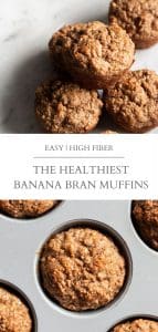 the healthiest banana bran muffins pin