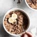 chocolate oats in a bowl from the top