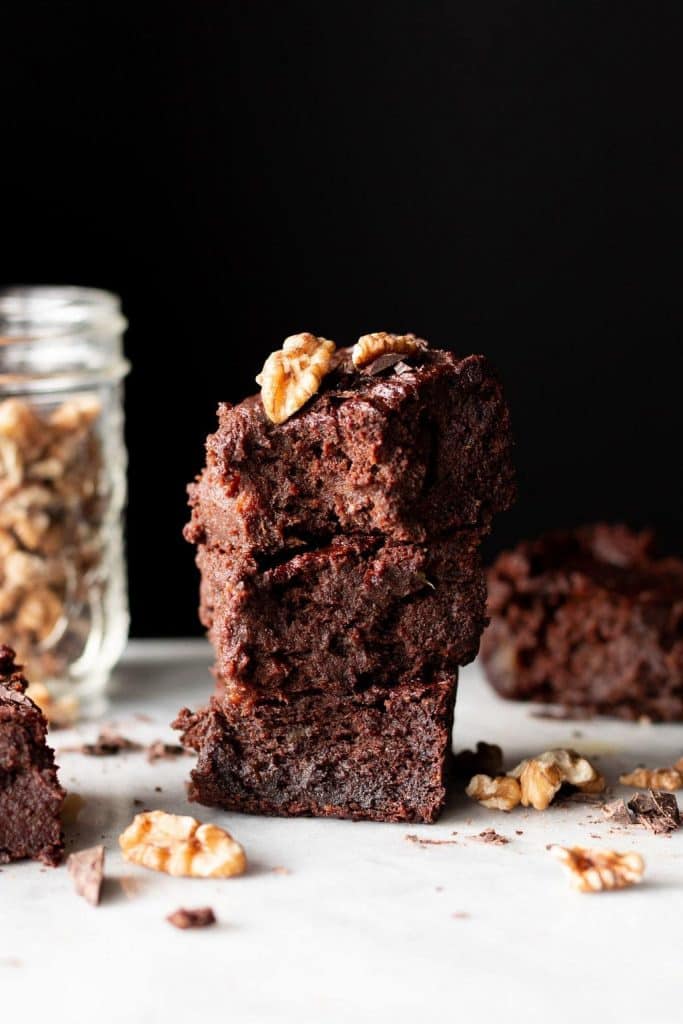 Fudgy Gluten-Free Brownies stacked