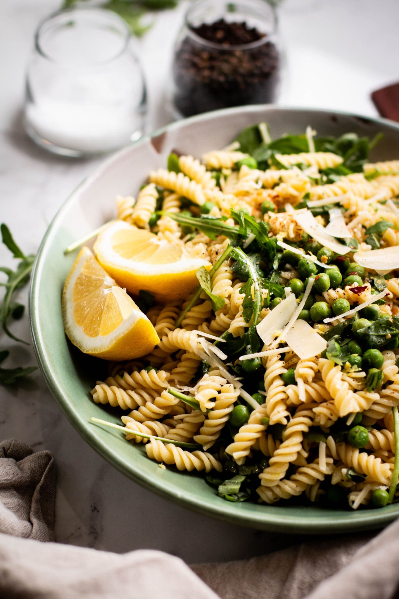 Pasta salad closeup.