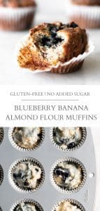 blueberry banana almond flour muffins pin
