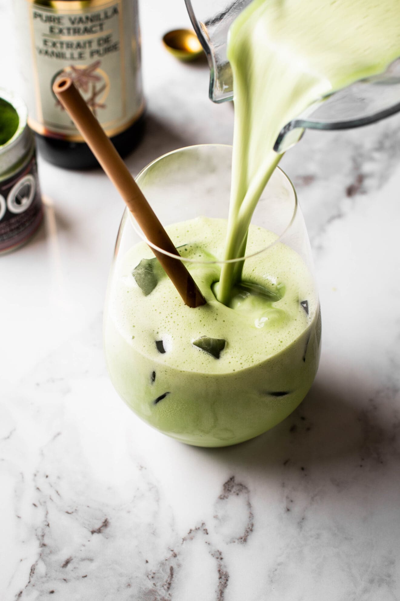 Blender Iced Matcha Latte - Nourished