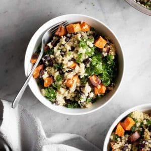 Sweet Potato Kale & Black Bean Quinoa Salad