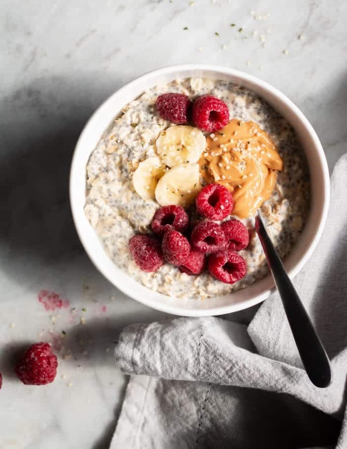 Warm Oatmeal with raspberries