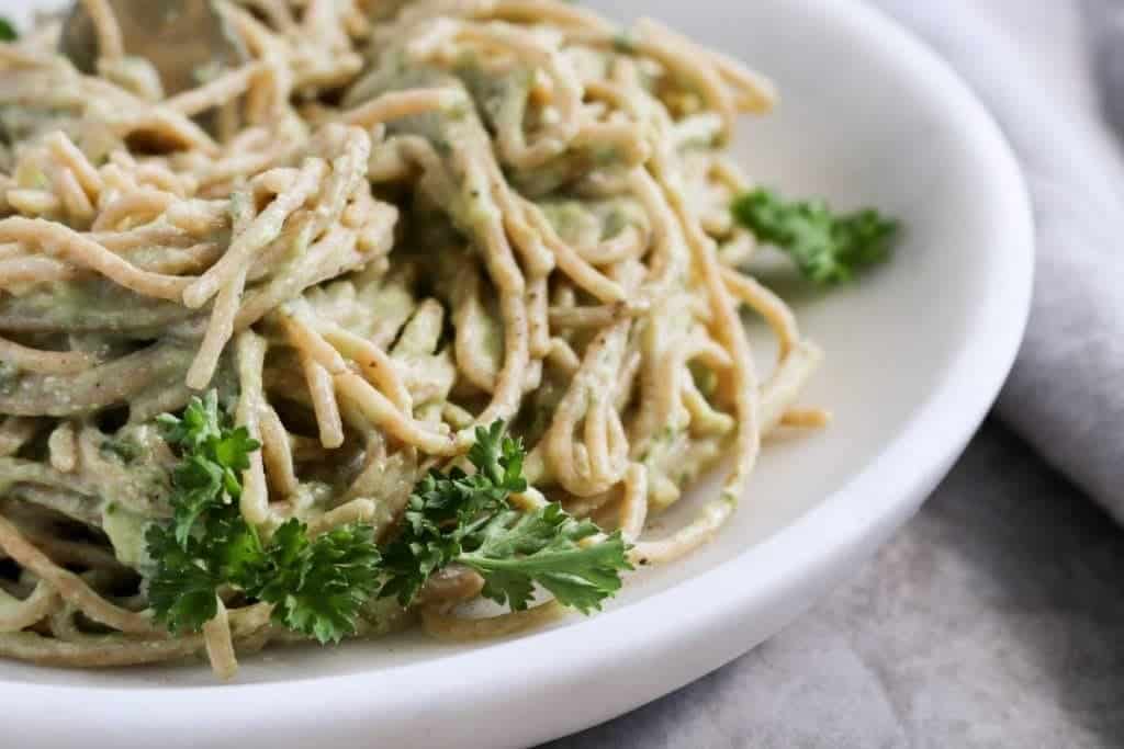 Creamy Tofu & Avocado Pasta (Oil-Free!) - Unsweetened Caroline-0930