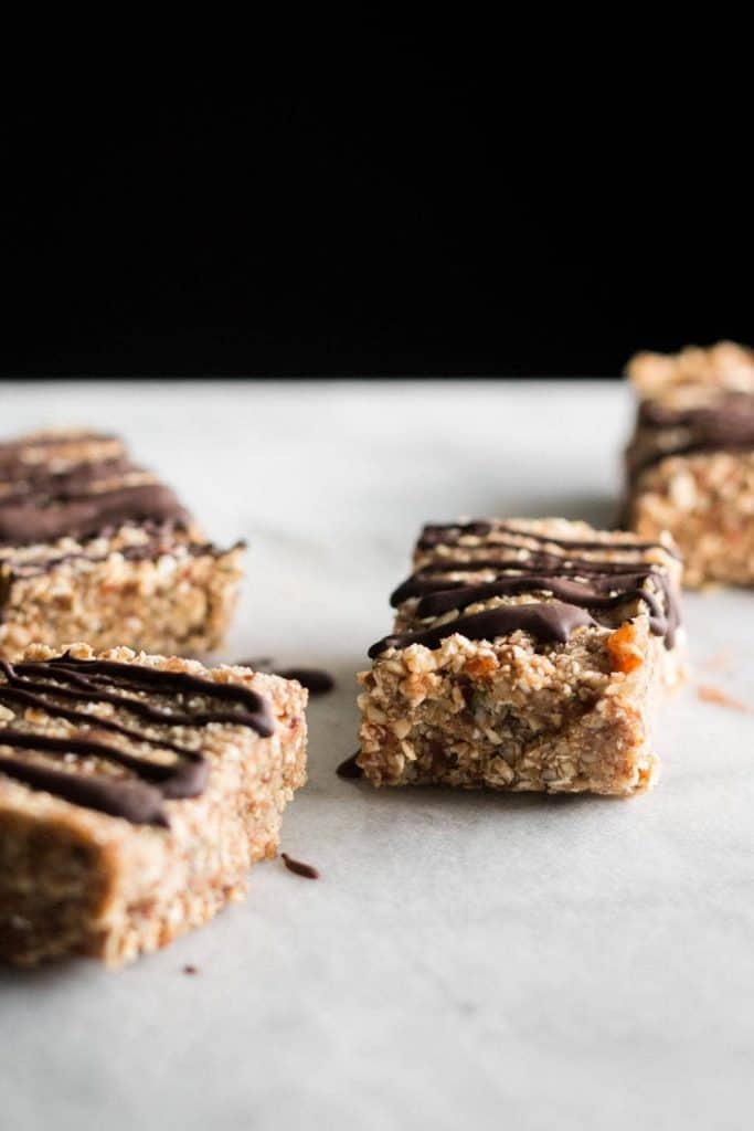 walnut granola bars from the side