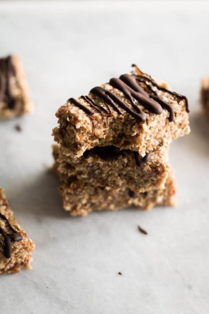 stacked walnut granola bars