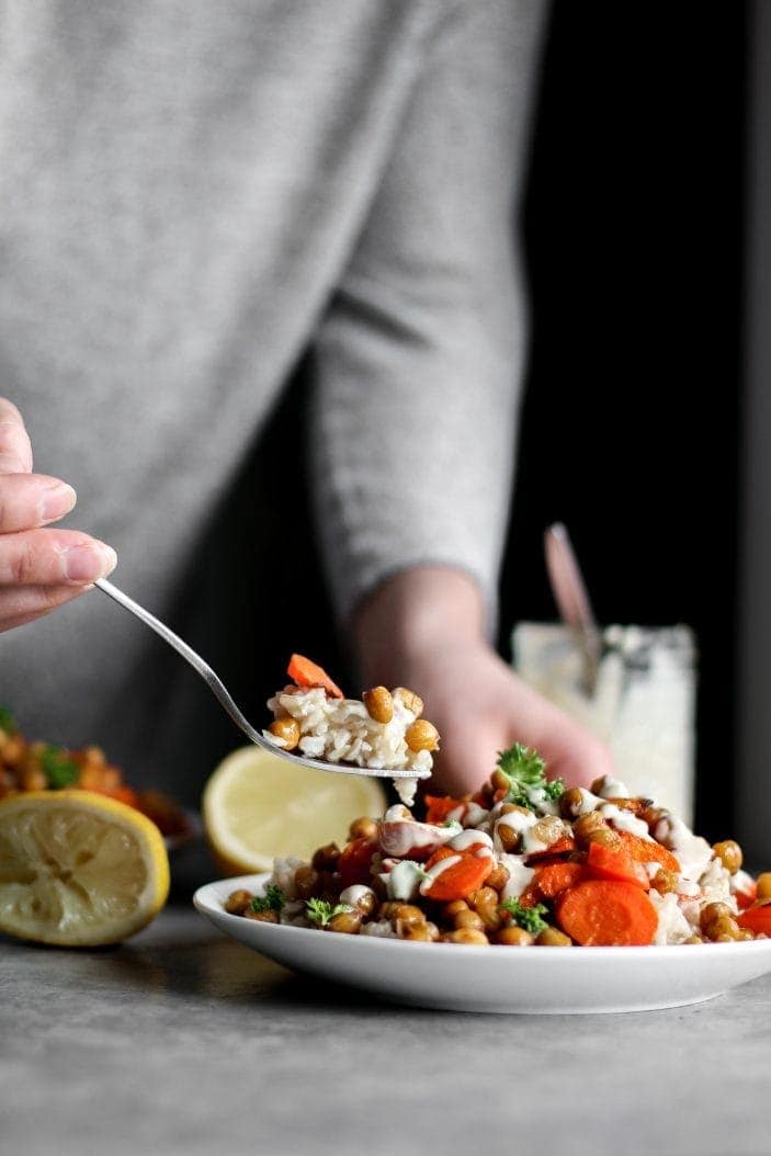 Roasted Carrot & Chickpea Buddha Bowl