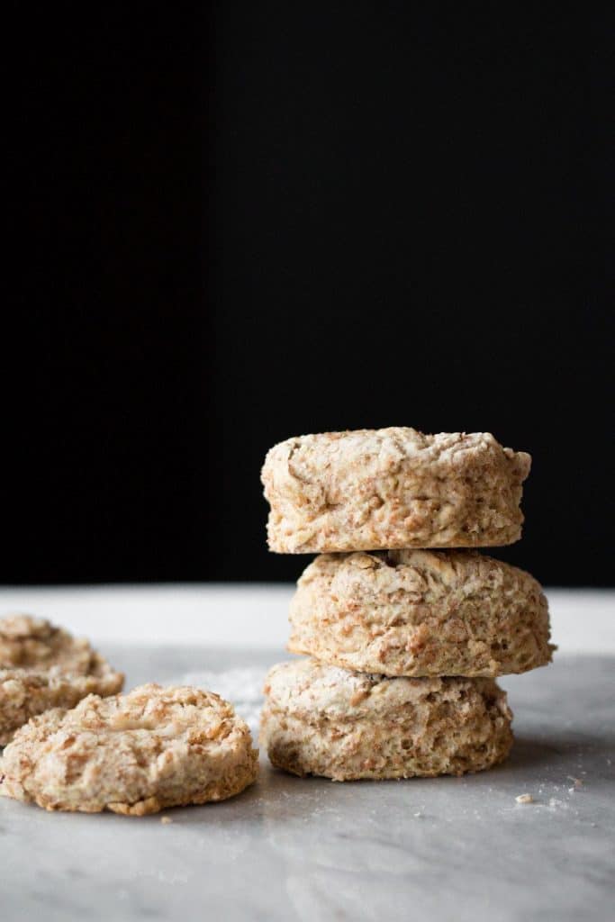 3 vegan biscuits stacked