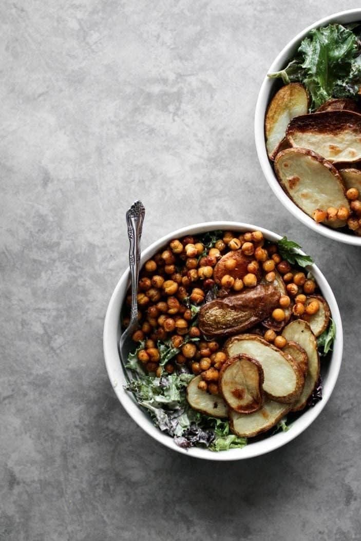 Roasted Potato & Chickpea Salad from the top