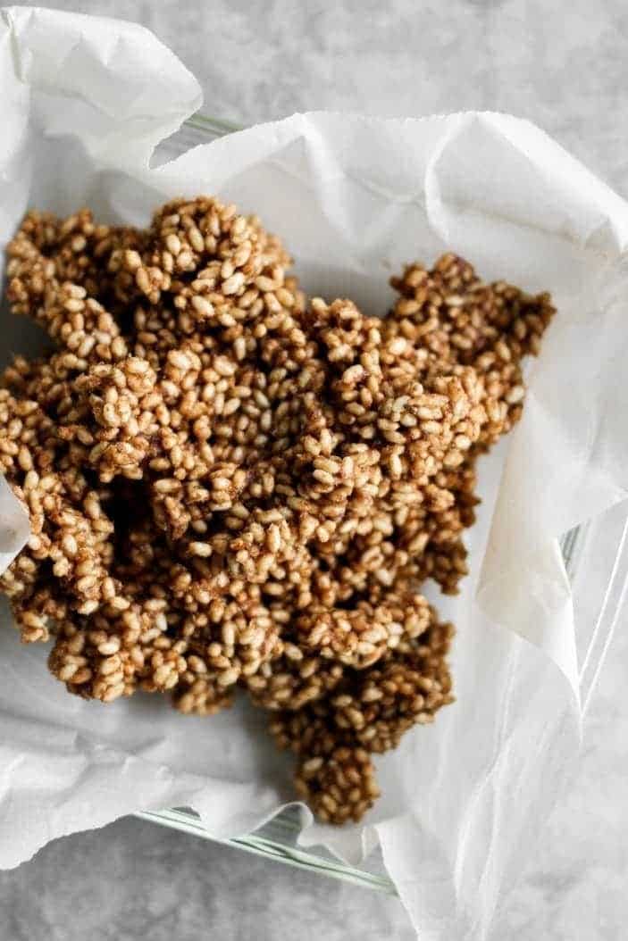 Nut-Free Caramel Rice Crispy Squares