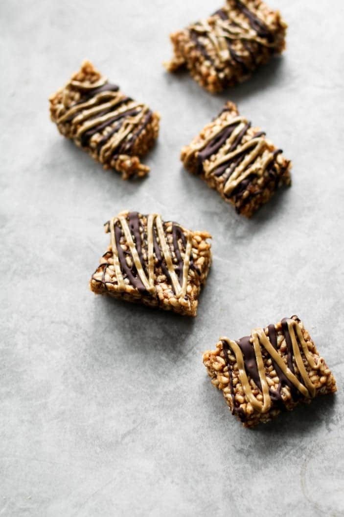 Nut-Free Caramel Rice Crispy Squares