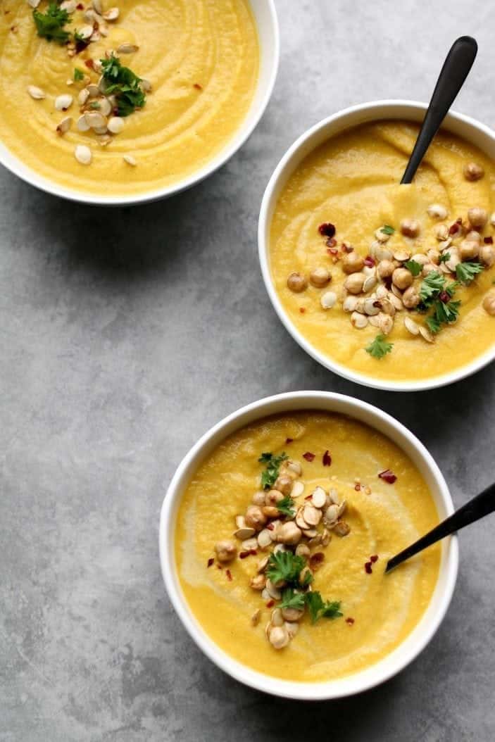 Curried Roasted Carrot & Cauliflower Soup