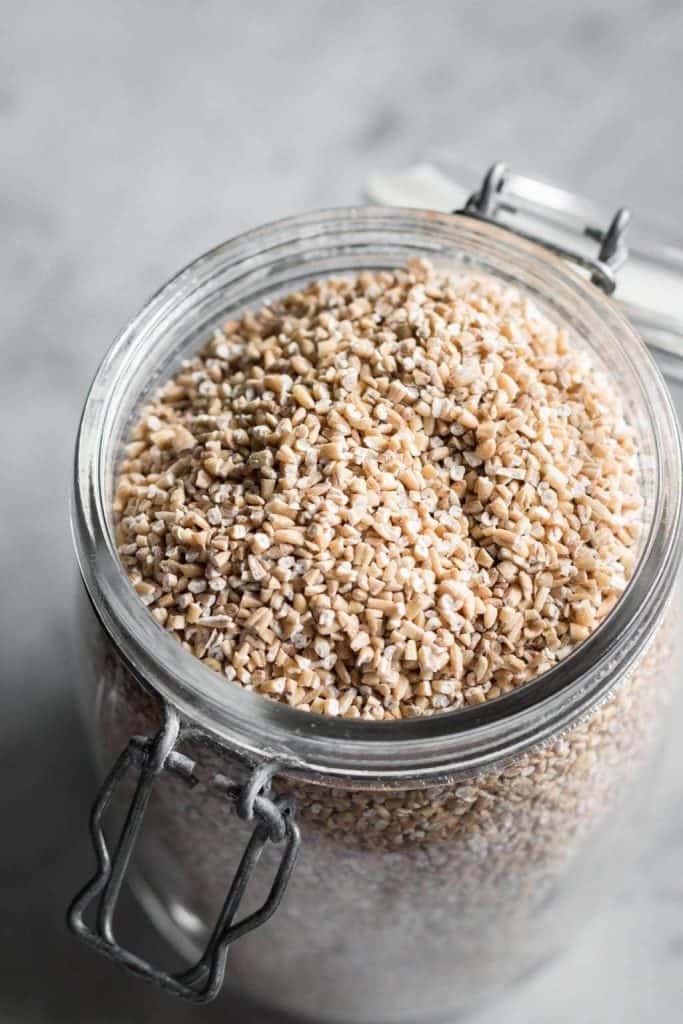 steel cut oats in a jar