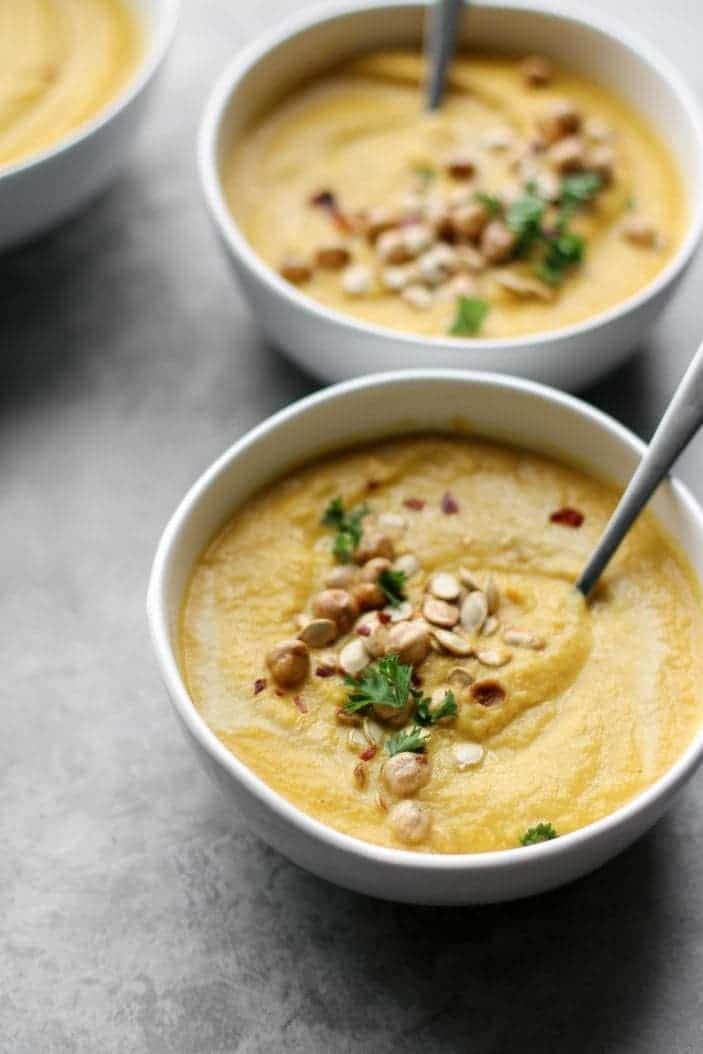 Curried Roasted Carrot & Cauliflower Soup