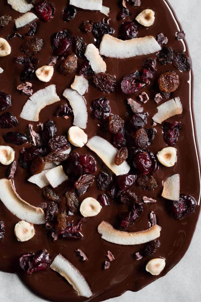 melted chocolate bark