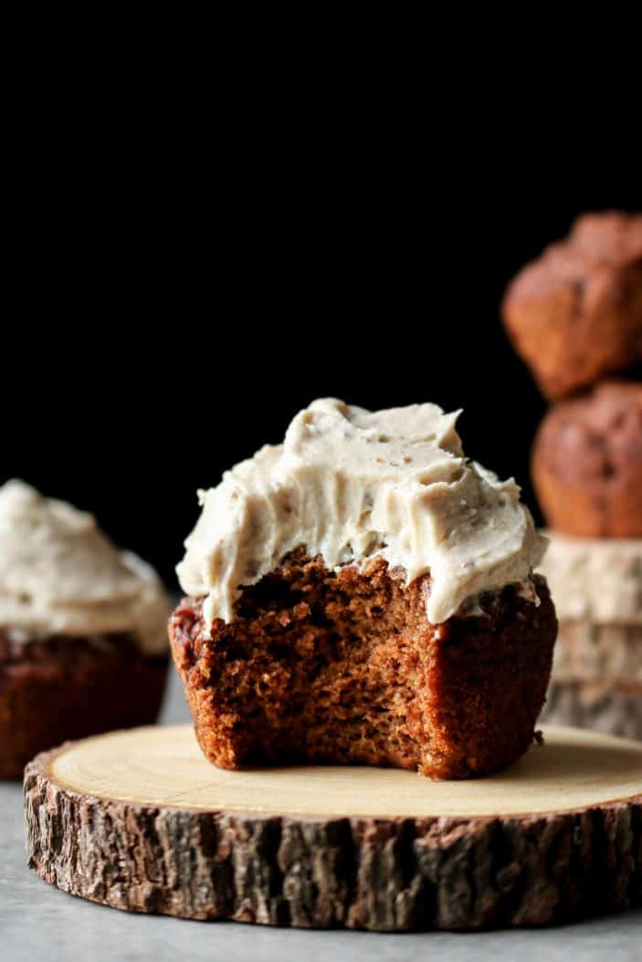 Pumpkin Cupcakes with Chai Cream Cheese Frosting