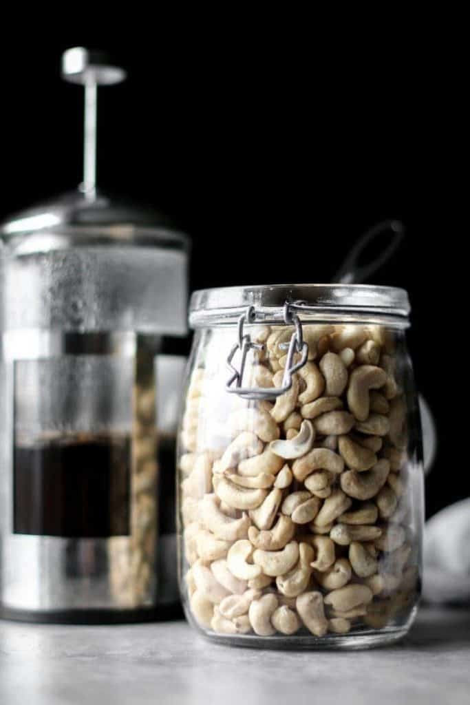 cashews in a jar