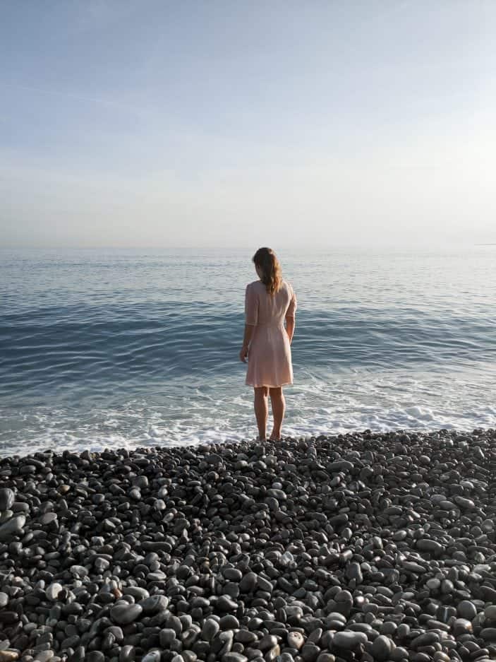 girl at the beach in Southern France