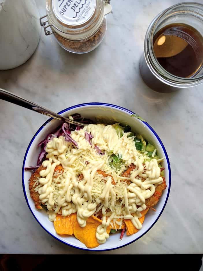 Salad in a bowl from an Vienna restaurant