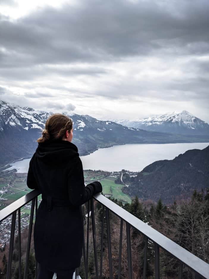 1 Week in Switzerland - girl with view of mountains