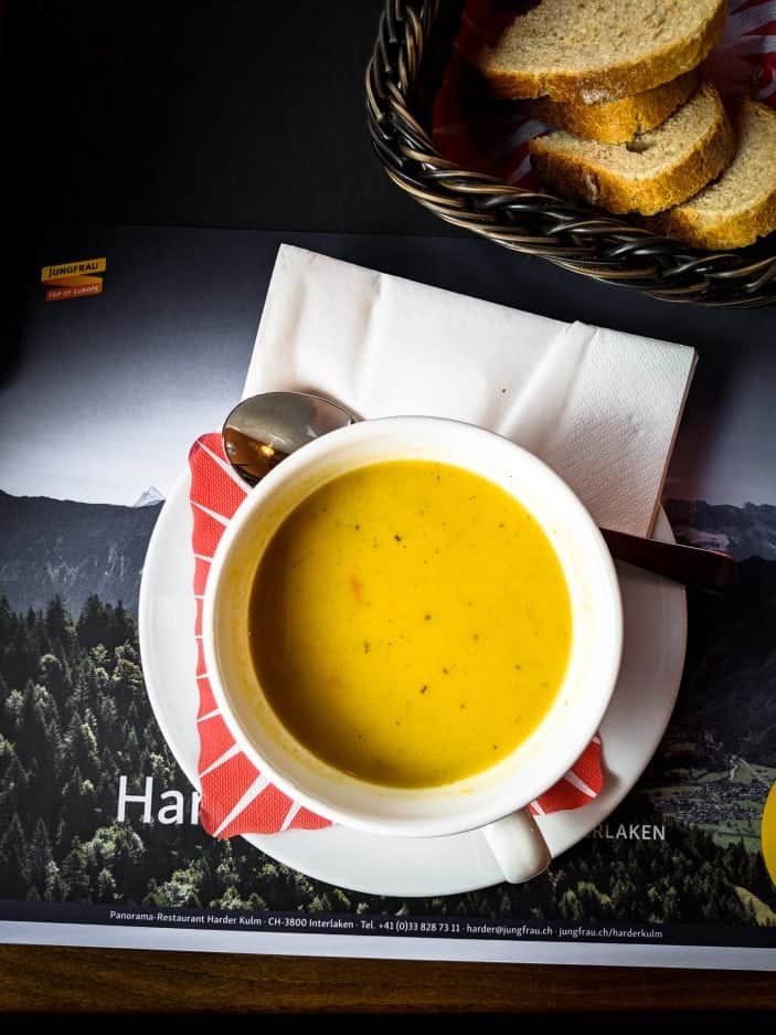 soup in a bowl seen from the top