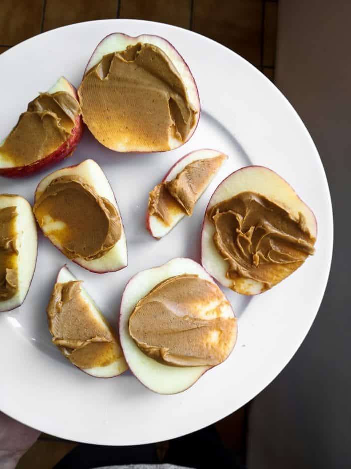 What We Ate in Europe - apple and peanut butter